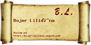 Bojer Liliána névjegykártya